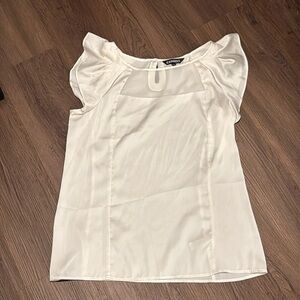 Express off-white/cream flutter sleeve silky smooth flowy blouse,